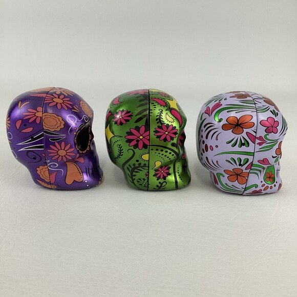 Day Of The Dead Sugar Skull 3D Candy Tin Trinket Box Lot Dia De Los Muertos - Picture 6 of 8